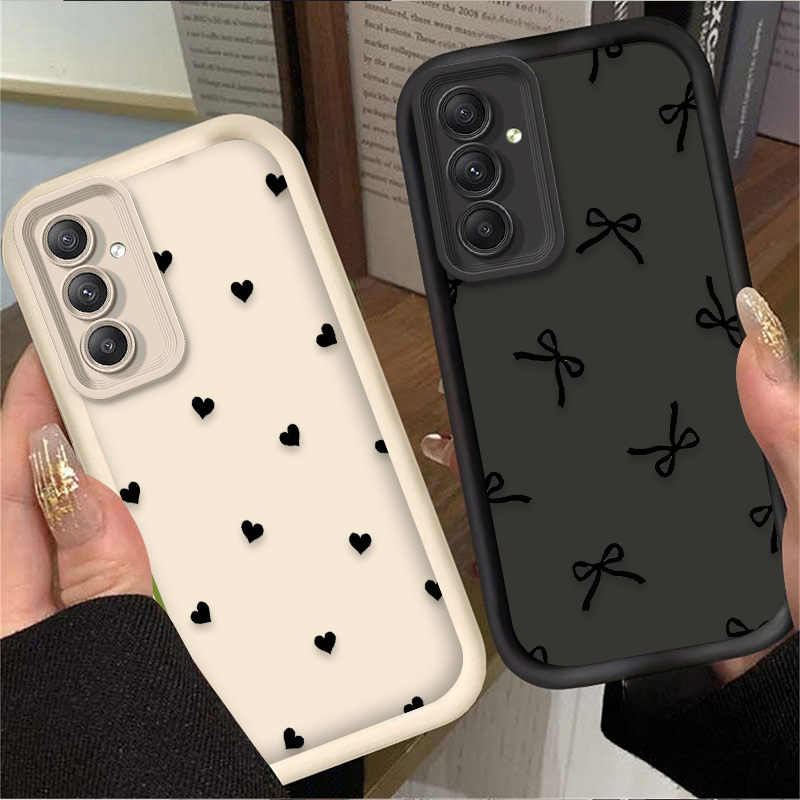 Samsung Accessories Phone - 블랙 러브 하트 보우노트 케이스 (삼성