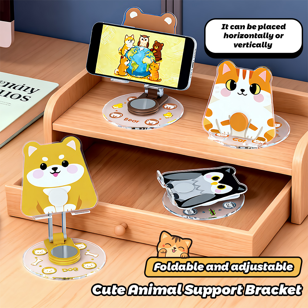 Phone Accessories For Teens - 귀여운 동물 모양 휴대폰 거치대 360도