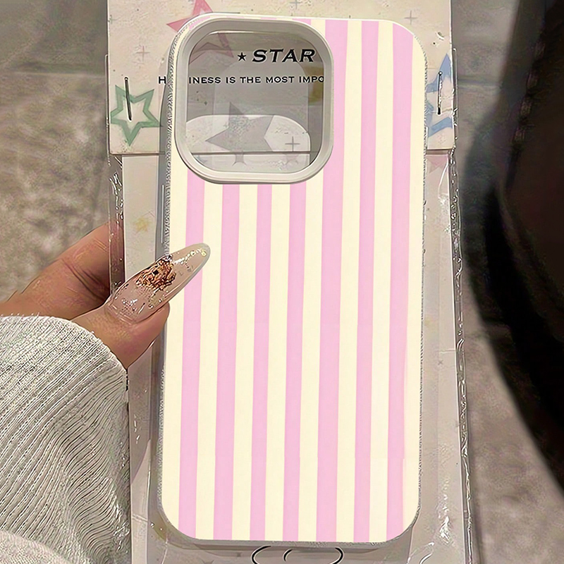 Phone Accessories To Sell - 심플한 핑크색 세로 줄무늬 리치 패턴