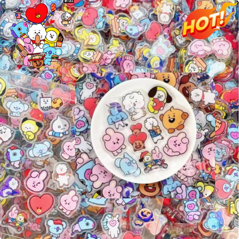 Phone Accessories Toys - 100개 미니 BT21 아크릴 플레이트 DIY