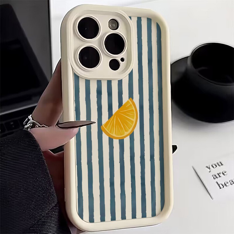 Phone Accessories To Sell - 줄무늬 레몬 슬라이스 패턴 아이폰 17