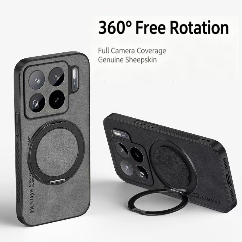 Phone Kickstand Ring - 양가죽 PU 가죽 마그네틱 폰 케이스