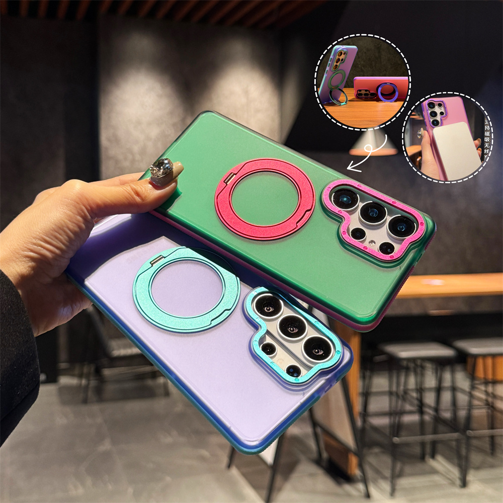 Phone Kickstand Ring - 대비되는 색상의 360도 회전 마그네틱 맥세이프