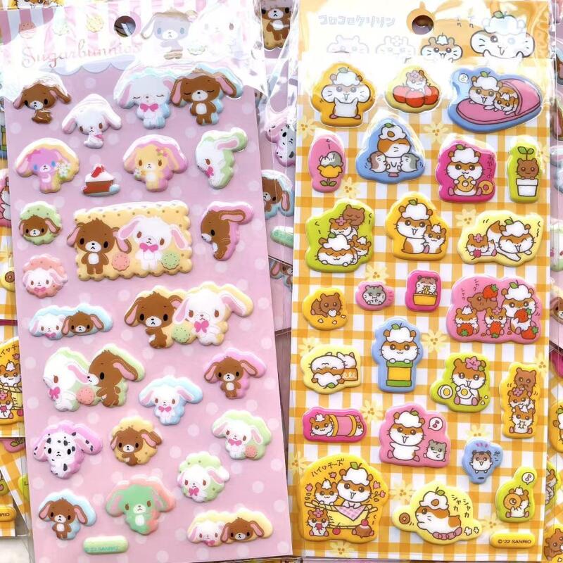 새로운 산리오 우사하나 슈가버니즈 3D 버블 스티커 장 - Phone Accessories Toys 리뷰 및 가격