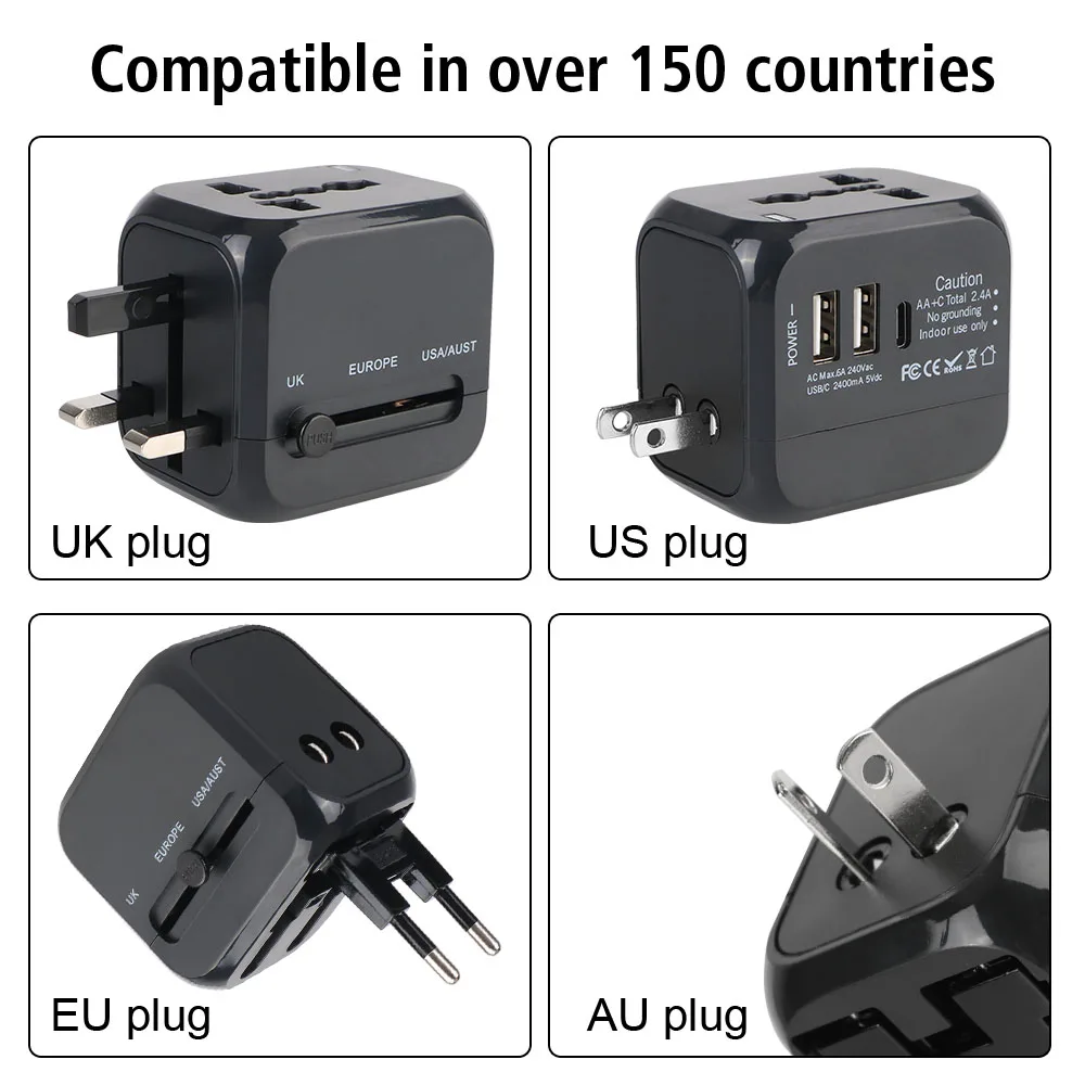 올인원 벽걸이형 여행용 충전 어댑터 - 미국, 유럽,  - Phone Accessories Uk 리뷰 및 가격