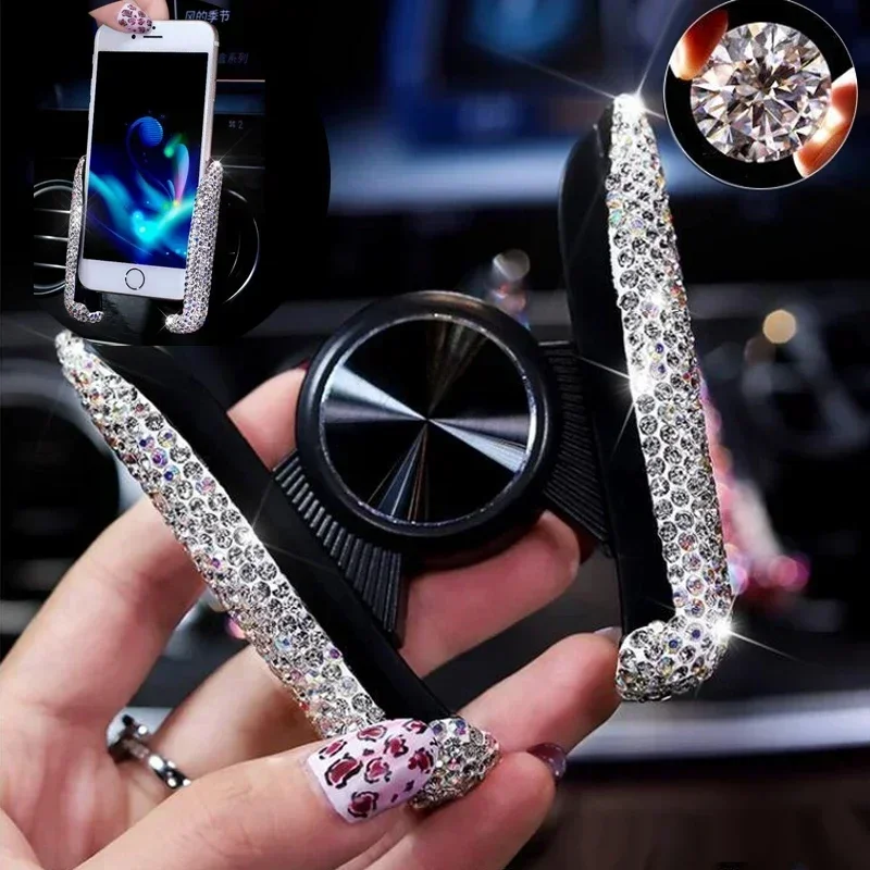 새로운 자동차 휴대폰 거치대 다이아몬드 크리스탈 차량  - Phone Accessories For Your Car 리뷰 및 가격