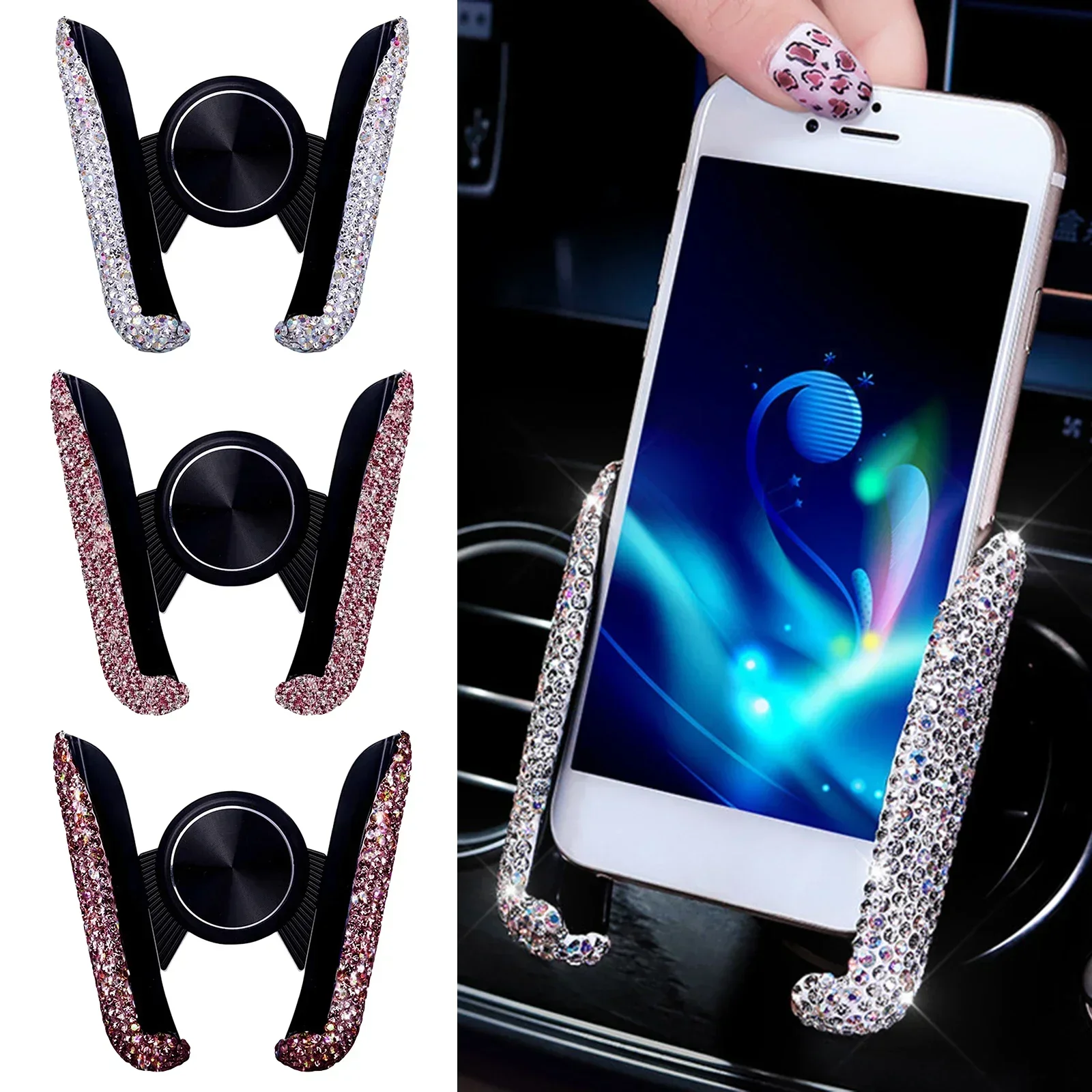 새로운 자동차 휴대폰 거치대 다이아몬드 크리스탈 차량  - Phone Accessories For Your Car 리뷰 및 가격