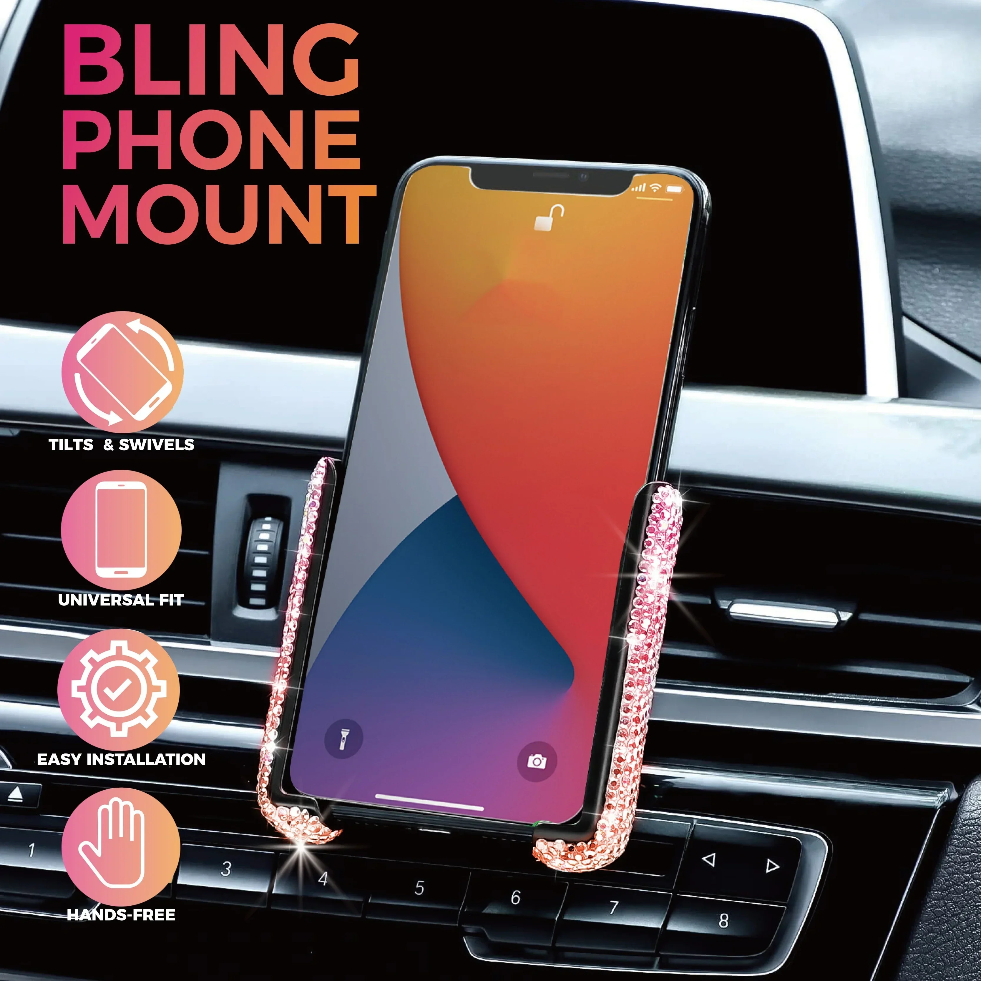 새로운 자동차 휴대폰 거치대 다이아몬드 크리스탈 차량  - Phone Accessories For Your Car 리뷰 및 가격