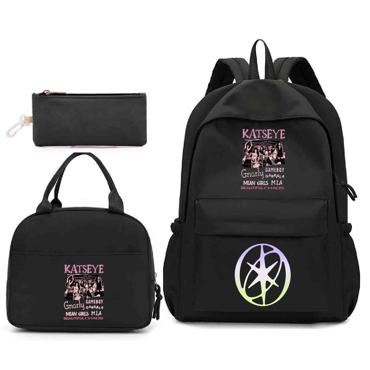 캣시 프린트 3 in 1 백팩 세트 (런치백, 필통 포 - Phone Accessories For Teens 리뷰 및 가격