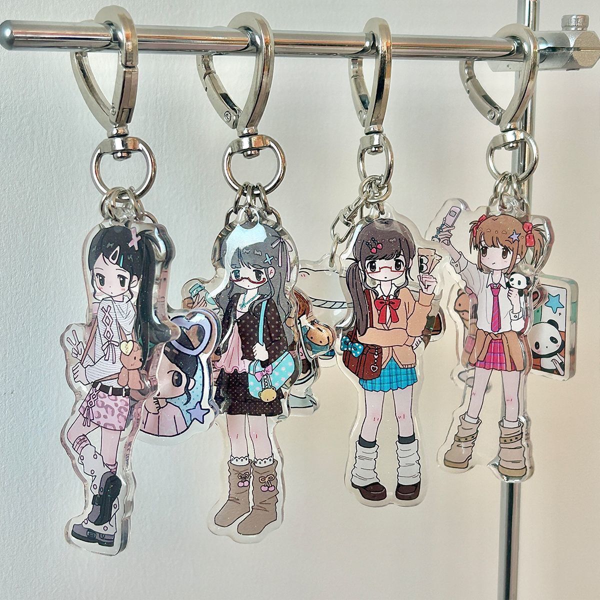 귀여운 소녀 미적 아크릴 전화 액세서리 아크릴 키 체인 - Phone Accessories Toys 리뷰 및 가격