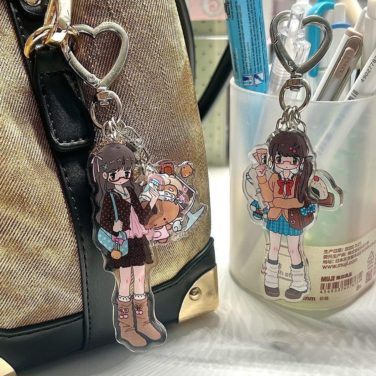 귀여운 소녀 미적 아크릴 전화 액세서리 아크릴 키 체인 - Phone Accessories Toys 리뷰 및 가격