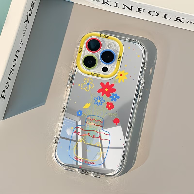 여름 데이지 고양이 꽃병 디자인 미러 폰 케이스 아이폰 - Phone Accessories To Sell 리뷰 및 가격