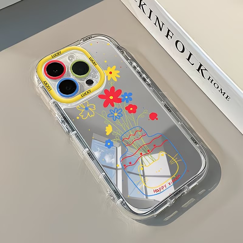 여름 데이지 고양이 꽃병 디자인 미러 폰 케이스 아이폰 - Phone Accessories To Sell 리뷰 및 가격