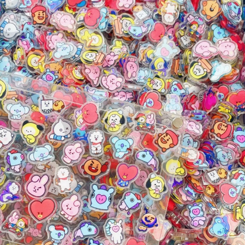 100개 미니 BT21 아크릴 플레이트 DIY 액세서리 - Phone Accessories Toys 리뷰 및 가격