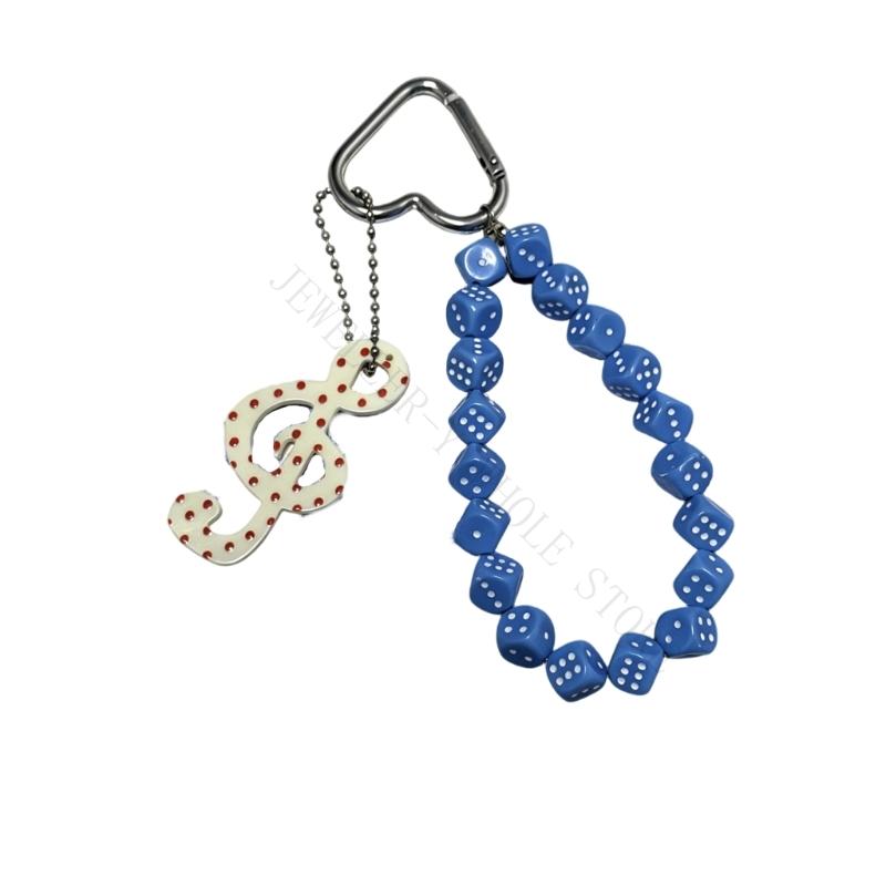 R7UF 독특한 손으로 만들어진 파란색 음표 키 체인  - Phone Accessories For Teens 리뷰 및 가격
