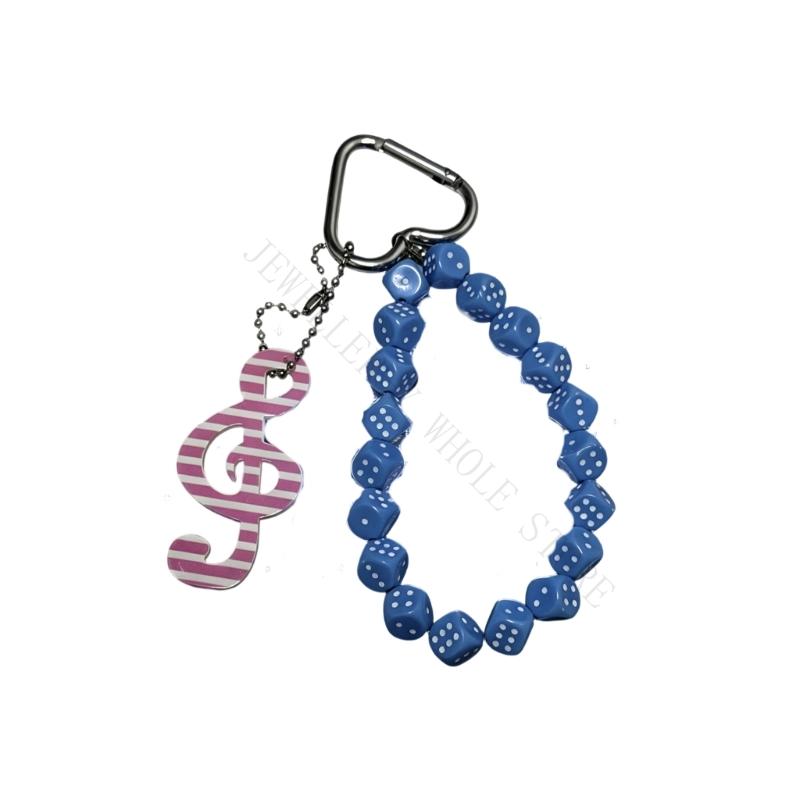 R7UF 독특한 손으로 만들어진 파란색 음표 키 체인  - Phone Accessories For Teens 리뷰 및 가격