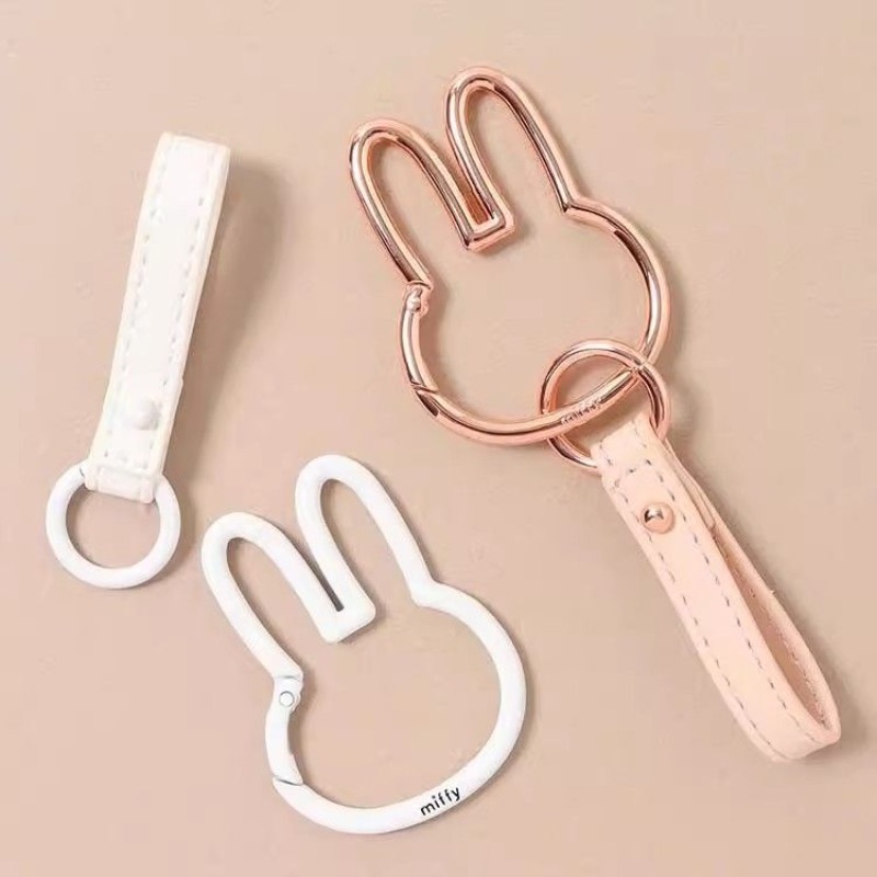 Miffy 키 체인 Kawaii 만화 토끼 머리 열쇠  - Phone Accessories For Teens 리뷰 및 가격