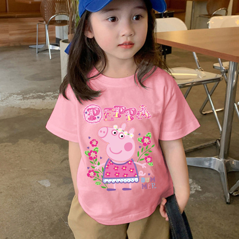 Peppas Pig 시리즈 티셔츠 반팔 여름 통기성 캐 - Phone Accessories On Top 리뷰 및 가격