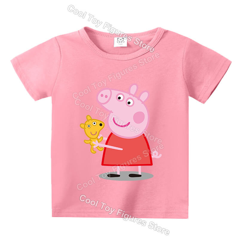 Peppas Pig 시리즈 티셔츠 반팔 여름 통기성 캐 - Phone Accessories On Top 리뷰 및 가격