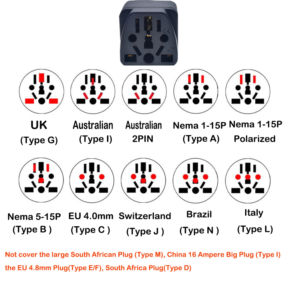 범용 브라질 플러그 어댑터 3 핀 EU 유로 AU 미국 - Phone Accessories Uk 리뷰 및 가격